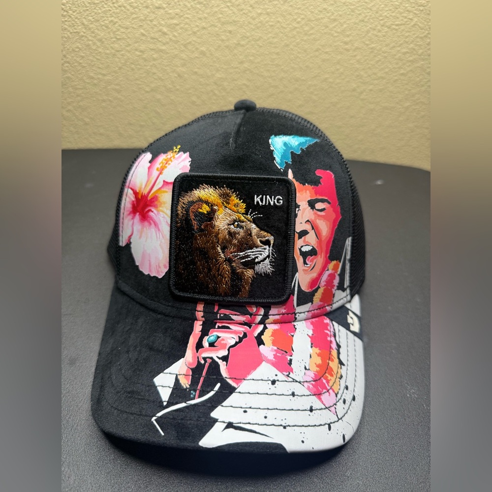 Custom Goorin Bros “KING” Lion Pop Art Trucker Hat